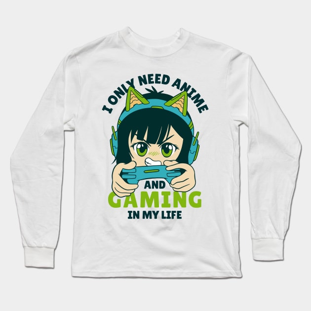 Gaming and Anime Long Sleeve T-Shirt by aaallsmiles